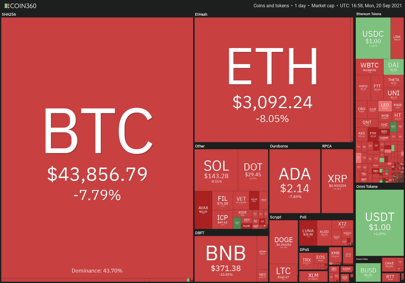 BTC, ETH, ADA, BNB, XRP, SOL, DOT, DOGE, UNI, AVAX