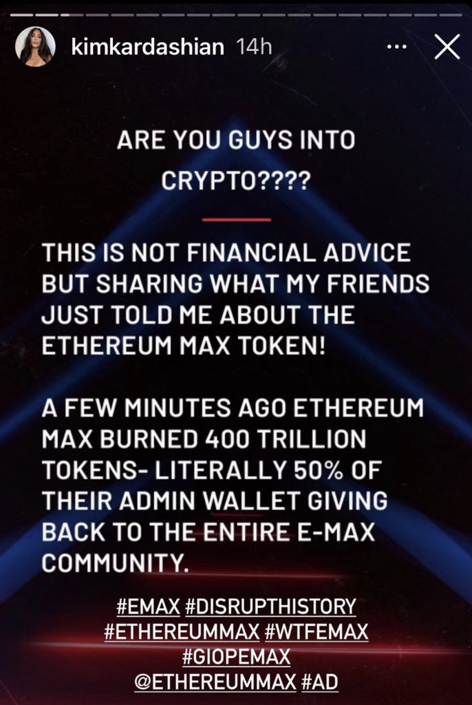 Chủ tịch FCA của Vương quốc Anh ném đá Kim Kardashian vì xác nhận mã thông báo EthereumMax không được kiểm soát - Tin Tức Bitcoin - Cập Nhật Tin Tức Coin Mới Nhất 24/7 2025 Kim Kardashian
