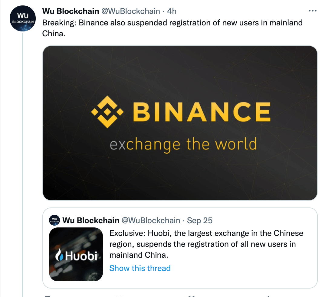 Theo Huobi, Binance cũng tạm ngừng đăng ký điện thoại di động cho người dùng mới ở Trung Quốc đại lục - Tin Tức Bitcoin - Cập Nhật Tin Tức Coin Mới Nhất 24/7 2025 follow-huobi-binance-also-pause-register-of-new-users-in-Mainland-china