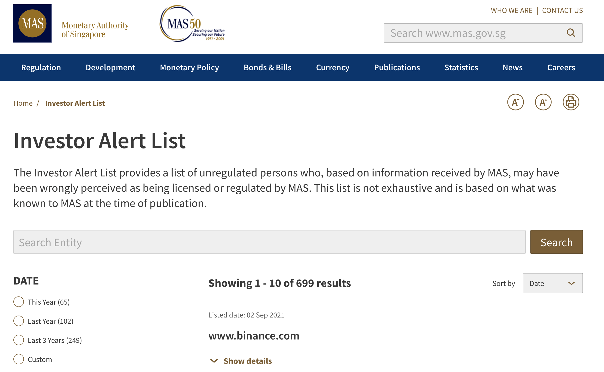 Binance đã xuất hiện trong Danh sách cảnh báo nhà đầu tư của Cơ quan tiền tệ Singapore nhưng vẫn sẽ IPO trong ba năm tới - Tin Tức Bitcoin - Cập Nhật Tin Tức Coin Mới Nhất 24/7 2026 binance-appeared-on-the-Investor-alert-list-of-money-Authority-of-singapore