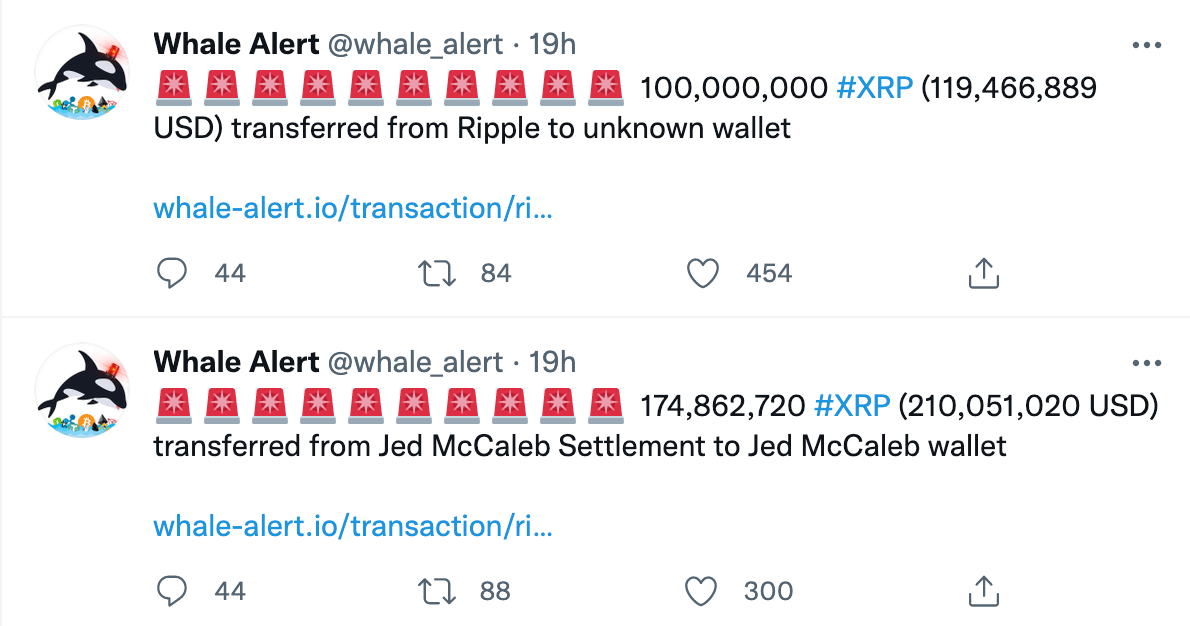 ripple-move-near-175m-xrp-to-jed-mccalebs-wallet-that-be-blank-gần đây-không rõ lý do