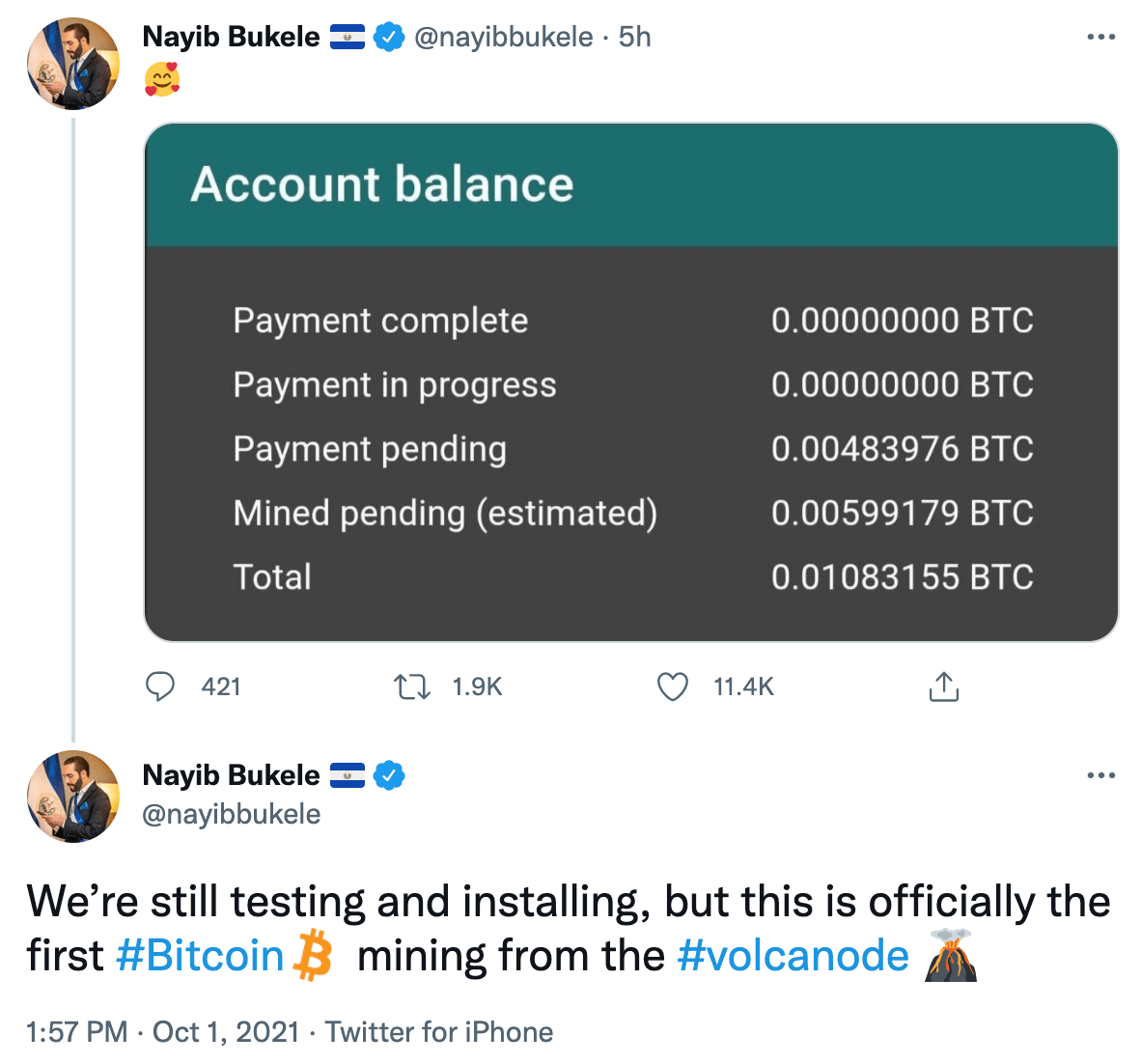 Giá Bitcoin bùng nổ hơn 47.000 đô la kể từ giữa tháng 9, BTC đầu tiên được khai thác từ núi lửa Salvador - Tin Tức Bitcoin - Cập Nhật Tin Tức Coin Mới Nhất 24/7 2025 bitcoin-giá-bùng nổ-hơn 47000-kể từ giữa tháng 9