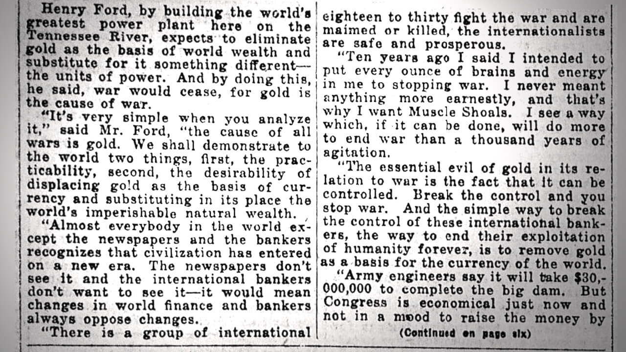 Henry Ford đã hình dung ra Bitcoin 100 năm trước như thế nào - Một loại 'tiền tệ năng lượng' duy nhất có thể 'ngăn chặn chiến tranh' - Tin Tức Bitcoin 2024