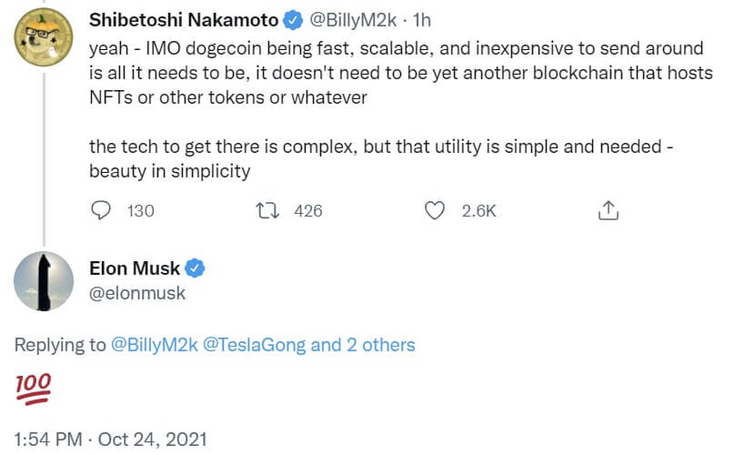 Elon Musk thảo luận về những cải tiến quan trọng của Dogecoin, khẳng định không đầu tư vào Shiba Inu