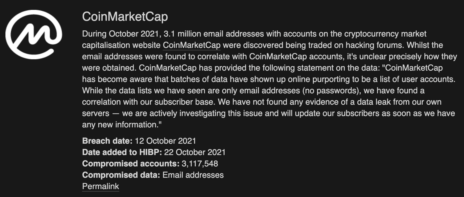 3-1m-email-address-coinmarketcap-were-reportly-being-trading-on-hacking-forum