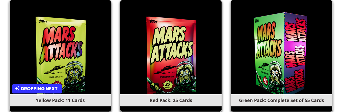 Topps phát hành NFTs Với Sê-ri thẻ sưu tập theo chủ đề Khoa học viễn tưởng Các cuộc tấn công sao Hỏa