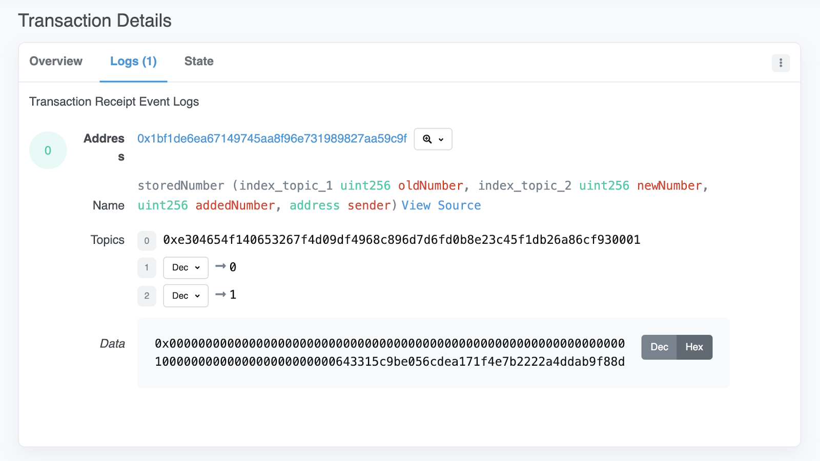 Ảnh chụp màn hình giao dịch trên Etherscan, chưa được giải mã