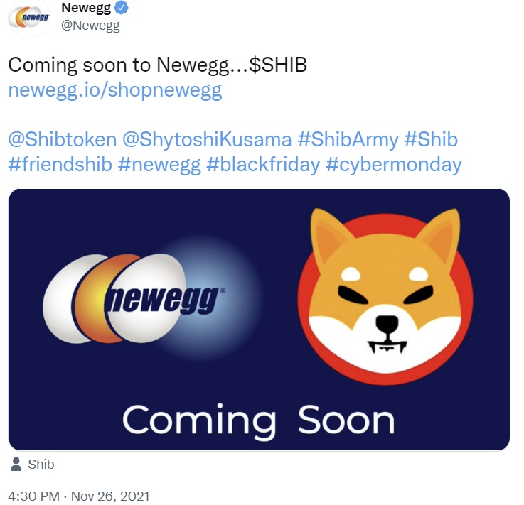 Người khổng lồ bán lẻ Newegg xác nhận Shiba Inu 'Sắp ra mắt' khi Rạp hát AMC sẵn sàng chấp nhận thanh toán SHIB