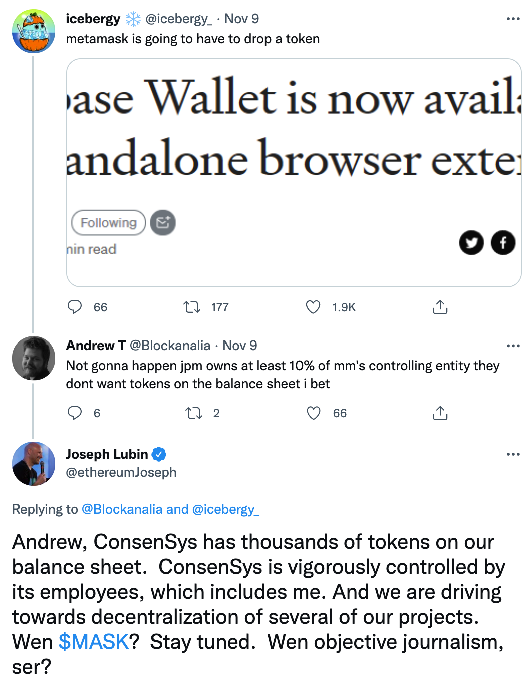 Người đồng sáng lập nhóm phát triển Ethereum ConsenSys gợi ý rằng mã thông báo MetaMask sắp ra mắt - Tin Tức Bitcoin - Cập Nhật Tin Tức Coin Mới Nhất 24/7 2025 đồng sáng lập-của-ethereum-phát triển-nhóm-consensys-gợi ý-rằng-metamask-token-sắp-ra-mắt
