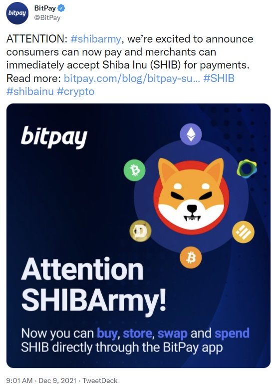 Bitpay thêm tiền điện tử Shiba Inu làm đơn yêu cầu liệt kê SHIB trên Robinhood vượt quá 545 nghìn người đăng ký