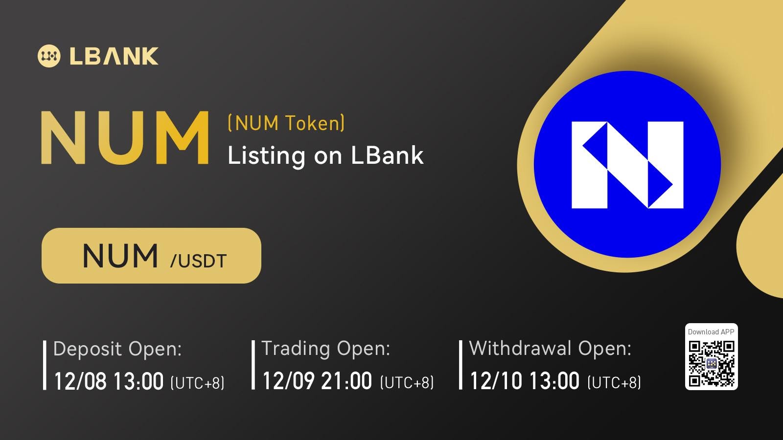 LBank Exchange niêm yết Giao thức số (NUM) vào ngày 9 tháng 12 năm 2021 - Tin Tức Bitcoin 2024