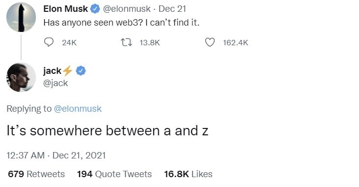 Jack Dorsey và Elon Musk nêu lên mối quan tâm về Web3 khi chủ nghĩa hoài nghi về sự phát triển của quyền sở hữu - Tin Tức Bitcoin - Cập Nhật Tin Tức Coin Mới Nhất 24/7 2025 Jack Dorsey và Elon Musk nêu lên mối quan tâm về Web3 khi chủ nghĩa hoài nghi về sự phát triển của quyền sở hữu - Tin Tức Bitcoin - Cập Nhật Tin Tức Coin Mới Nhất 24/7 2025