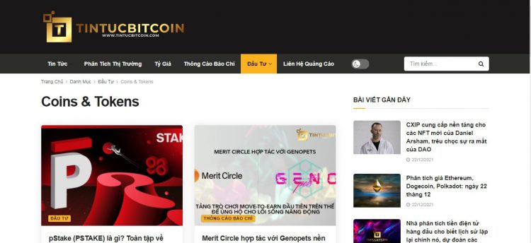 Tintucbitcoin giới thiệu nhiều coins & tokens
