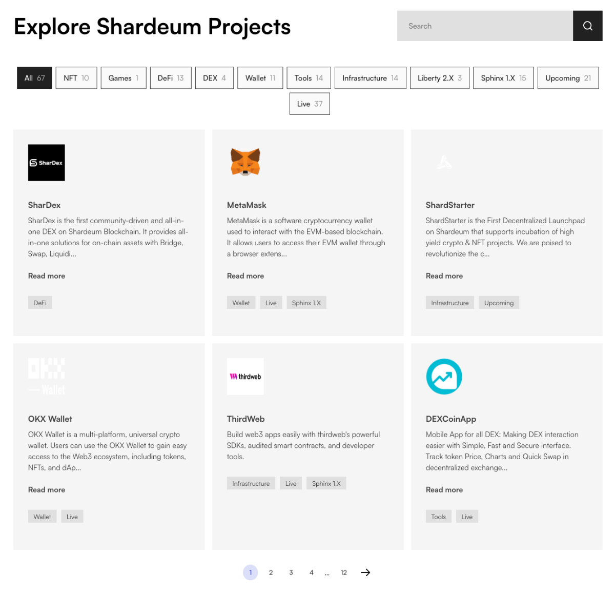 Các dự án phát triển trên Shardeum Betanet