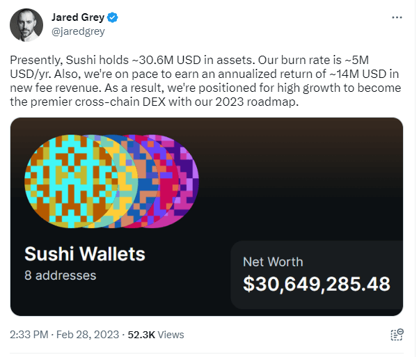 Sushi tăng Kho bạc lên 30,6 triệu đô la sau khi triển khai Kanpai - Tin Tức Bitcoin 2024