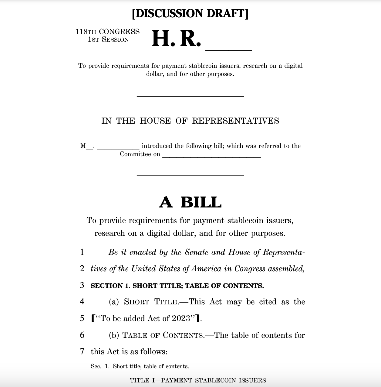 Quốc hội Hoa Kỳ giới thiệu dự thảo luật mới cho stablecoin