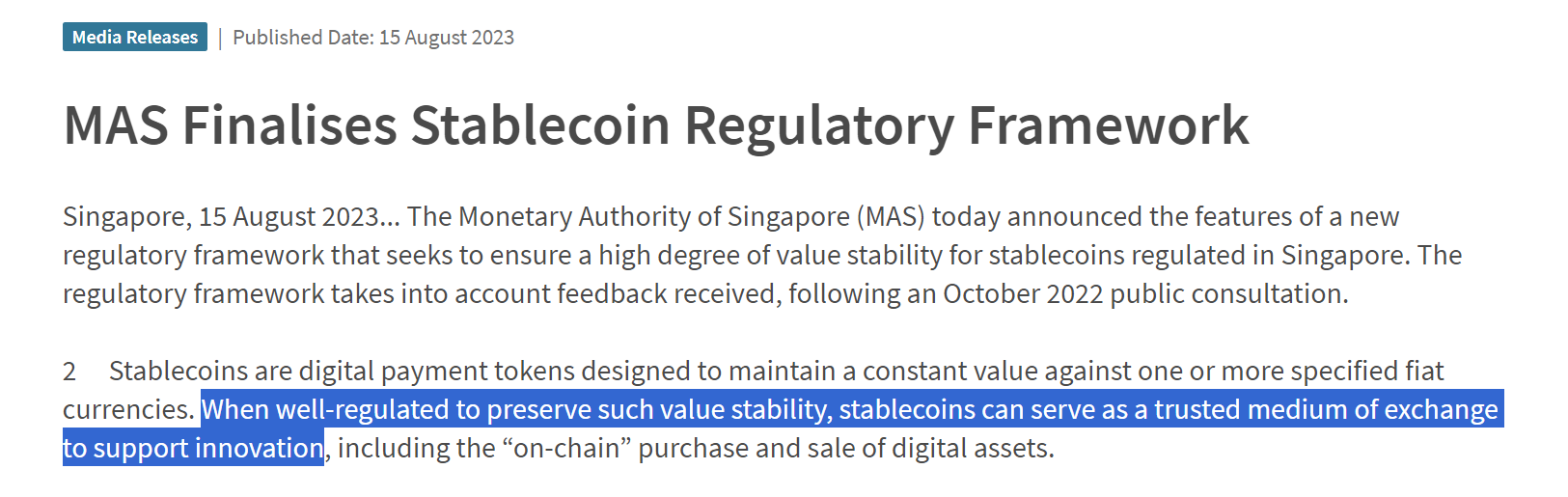 Ngân hàng trung ương Singapore công bố khung pháp lý cho stablecoin - Tin Tức Bitcoin - Cập Nhật Tin Tức Coin Mới Nhất 24/7 2025 Ngân hàng trung ương Singapore công bố khung pháp lý cho stablecoin - Tin Tức Bitcoin - Cập Nhật Tin Tức Coin Mới Nhất 24/7 2025