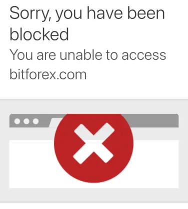 Thông báo từ BitForex khi người dùng cố gắng truy cập trang web. Nguồn: Tin tức DEGEN trên X