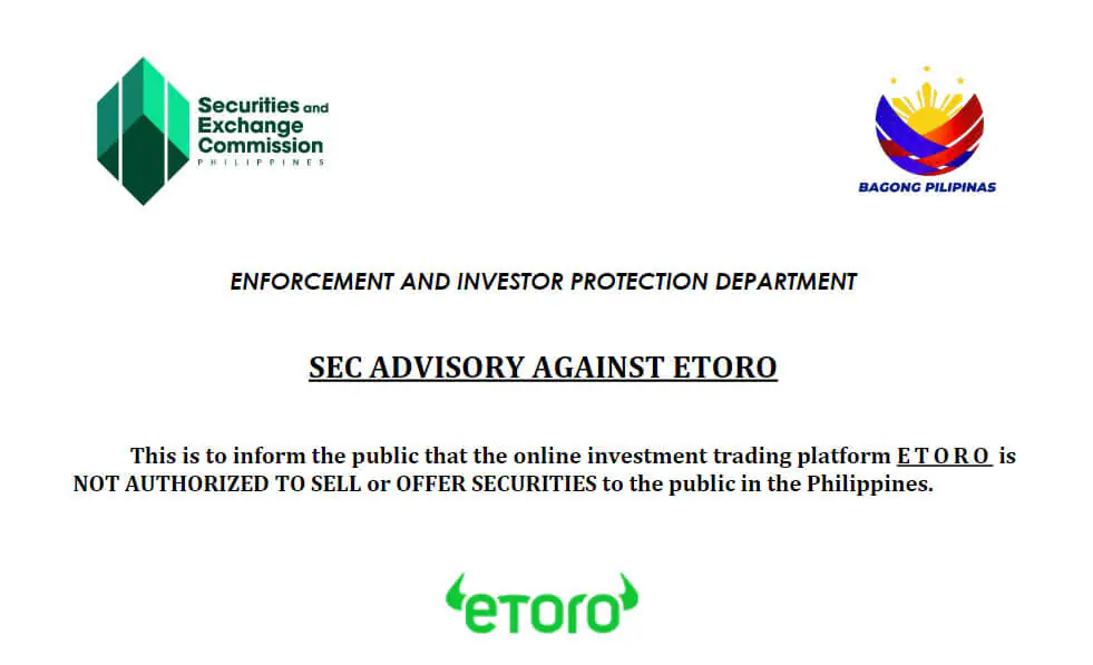 SEC Philippines khuyến cáo nền tảng eToro - Tin Tức Bitcoin - Cập Nhật Tin Tức Coin Mới Nhất 24/7 2025