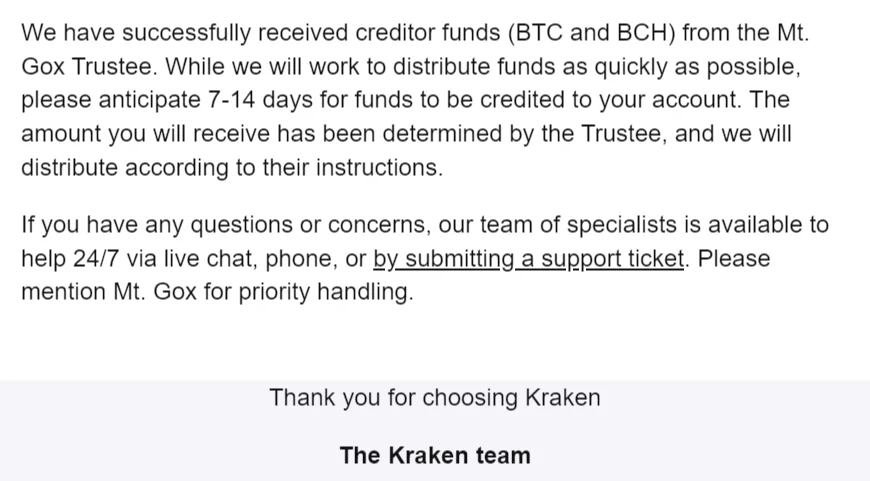 Kraken xác nhận đã nhận BTC và BCH từ Mt Gox - Tin Tức Bitcoin - Cập Nhật Tin Tức Coin Mới Nhất 24/7 2024