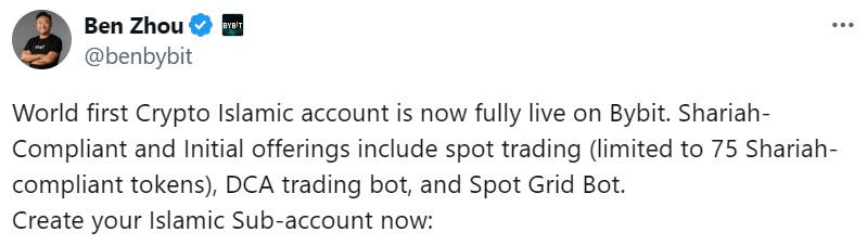 Bybit thu hút nhà đầu tư Hồi giáo với tài khoản Shariah - Tin Tức Bitcoin - Cập Nhật Tin Tức Coin Mới Nhất 24/7 2024