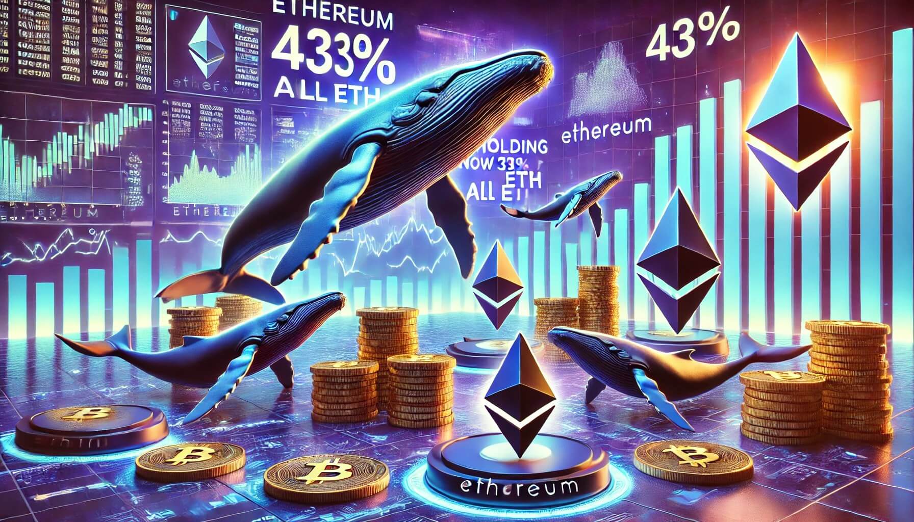 Cá voi Ethereum Tăng Cường Sở Hữu, Giờ Kiểm Soát 43% Tất Cả ETH