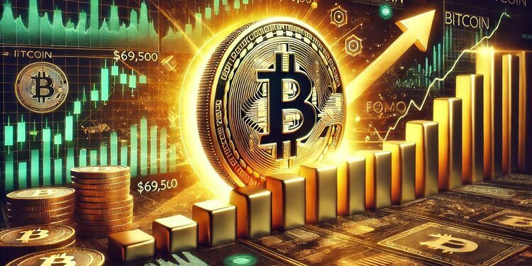 Giá Bitcoin Dự Kiến Tăng Mạnh Khi Vượt Ngưỡng 69,500 USD, FOMO Có Thể Xảy Ra?