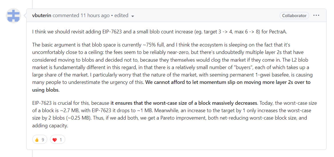 Vitalik Buterin: Số lượng blob Ethereum sát trần nguy hiểm - Tin Tức Bitcoin - Cập Nhật Tin Tức Coin Mới Nhất 24/7 2024