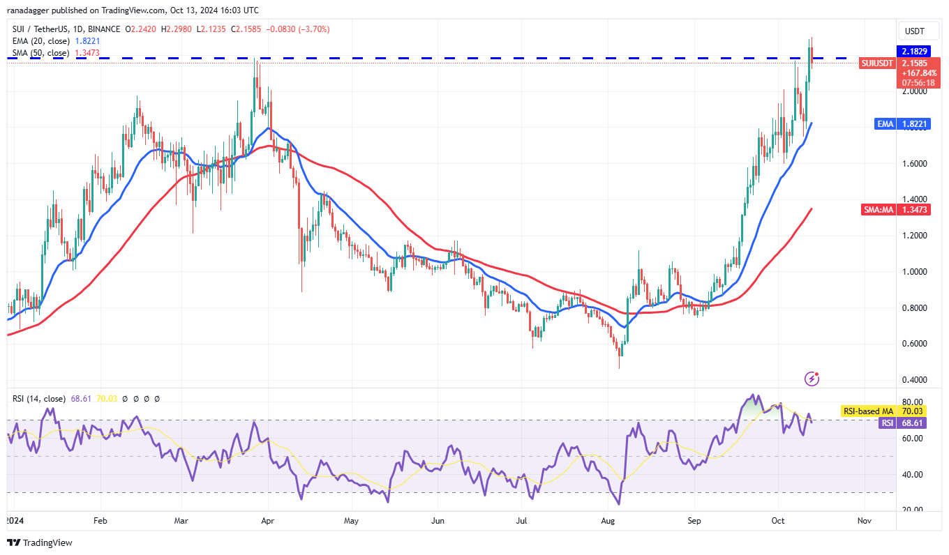 Bitcoin dao động: Nhà đầu tư đổ xô đến SUI, APT, TAO, WIF - Tin Tức Bitcoin - Cập Nhật Tin Tức Coin Mới Nhất 24/7 2025 Biểu đồ hàng ngày SUI/USDT. Nguồn: TradingView