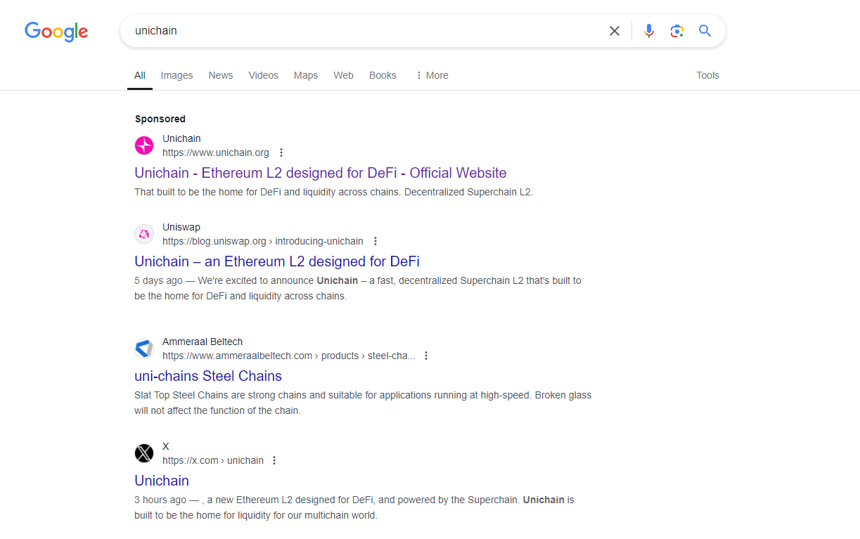 Chiêu trò Uniswap L2 giả mạo nở rộ giữa cơn sốt Unichain - Tin Tức Bitcoin - Cập Nhật Tin Tức Coin Mới Nhất 24/7 2025 Chiêu trò Uniswap L2 giả mạo nở rộ giữa cơn sốt Unichain - Tin Tức Bitcoin - Cập Nhật Tin Tức Coin Mới Nhất 24/7 2025