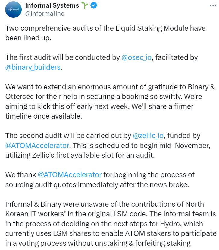 Cáo buộc từ Bắc Triều Tiên gây chấn động hệ sinh thái Cosmos - Tin Tức Bitcoin - Cập Nhật Tin Tức Coin Mới Nhất 24/7 2025 Nguồn: Informal Systems