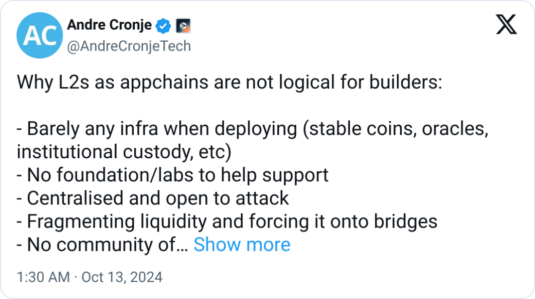 Andre Cronje phê bình appchains: Chi phí cao và thách thức thanh khoản - Tin Tức Bitcoin - Cập Nhật Tin Tức Coin Mới Nhất 24/7 2025 Cryptocurrencies, Applications, Layer2