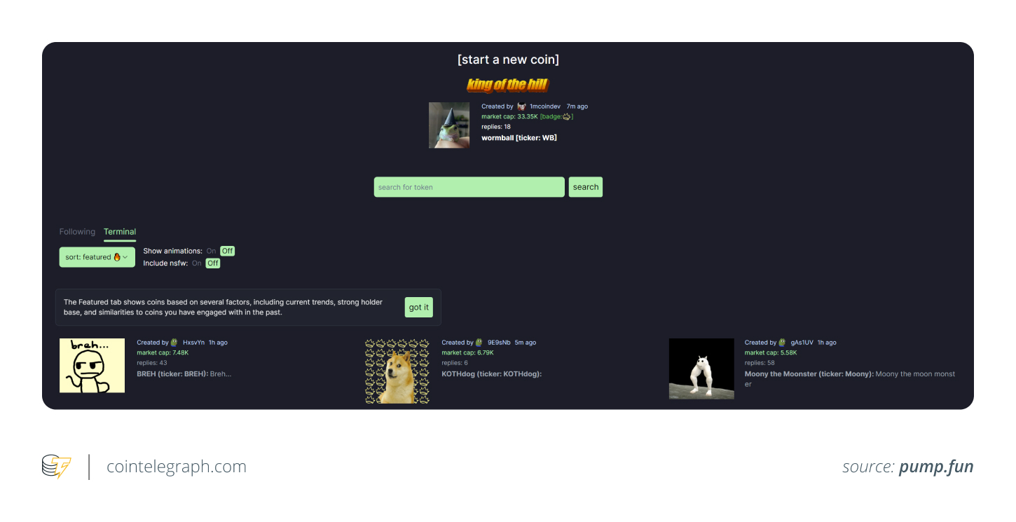 Giao diện Pump.fun