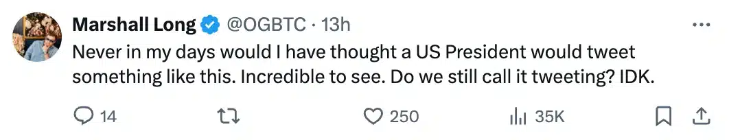 Trump và Bitcoin Made in the USA: Cuộc chơi liệu có thành công? - Tin Tức Bitcoin - Cập Nhật Tin Tức Coin Mới Nhất 24/7 2025 Marshall Long on Trump