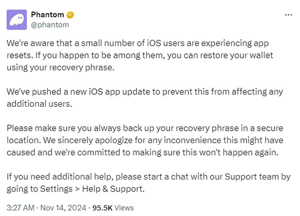 Phantom khẩn cấp vá lỗi khi update làm người dùng bị văng khỏi app iOS - Tin Tức Bitcoin - Cập Nhật Tin Tức Coin Mới Nhất 24/7 2025 Wallet, Solana