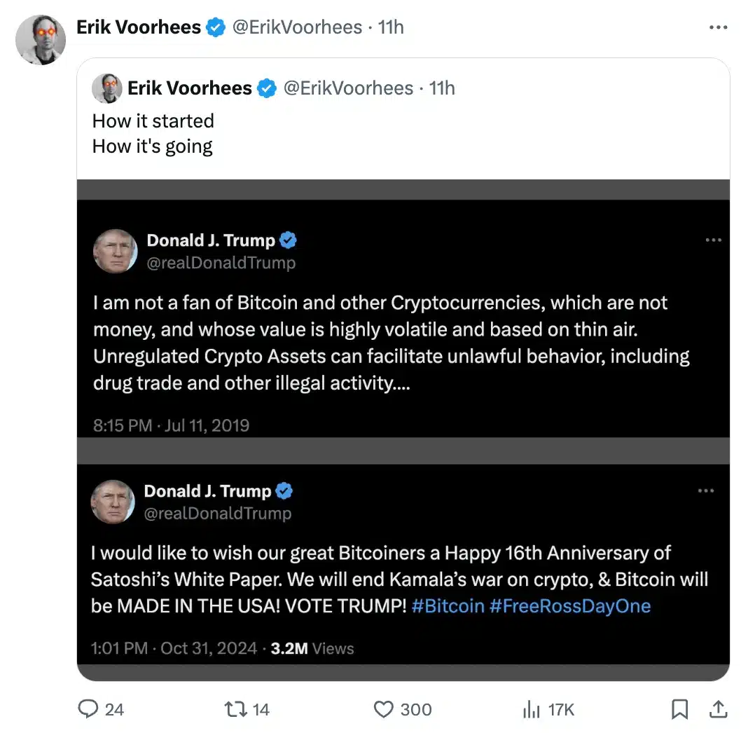 Trump và Bitcoin Made in the USA: Cuộc chơi liệu có thành công? - Tin Tức Bitcoin - Cập Nhật Tin Tức Coin Mới Nhất 24/7 2025 Erik Voorhees on Trump