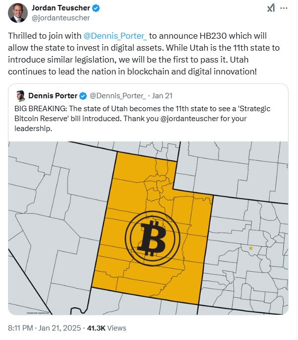Dự luật Utah cho phép bang mua tiền điện tử - Tin Tức Bitcoin - Cập Nhật Tin Tức Coin Mới Nhất 24/7 2025 Utah