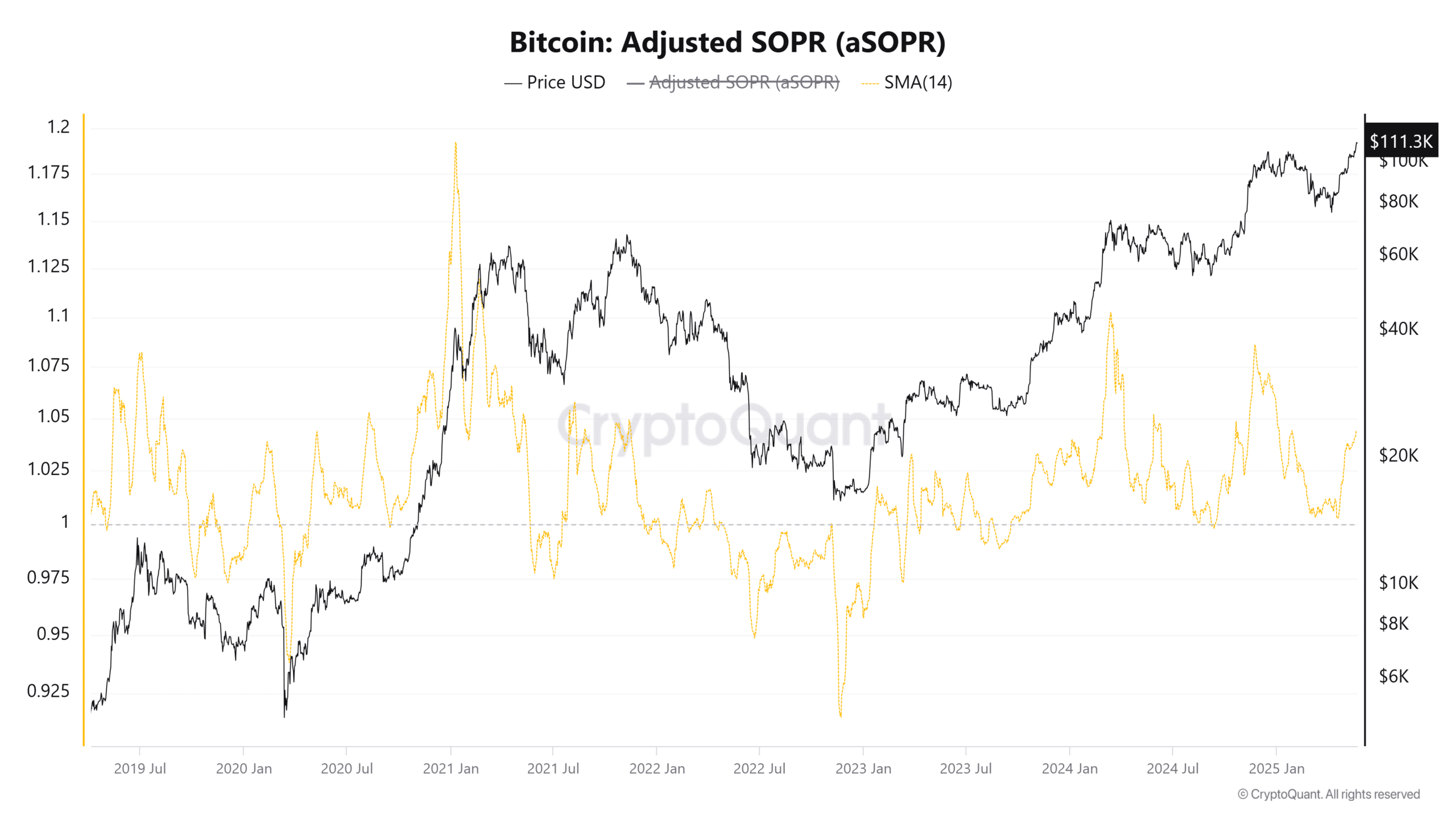 Bitcoin lập đỉnh mới: Đã đến lúc chốt lời chưa? - Tin Tức Bitcoin - Cập Nhật Tin Tức Coin Mới Nhất 24/7 2025 Bitcoin Adjusted SOPR