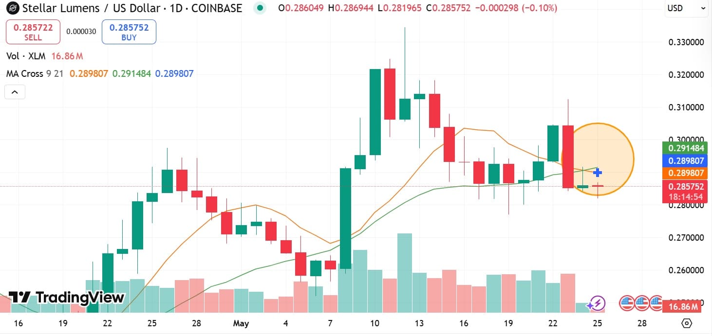 XLM bất ngờ dưới 0,29 USD: 'Death Cross' có phải dấu chấm hết? - Tin Tức Bitcoin - Cập Nhật Tin Tức Coin Mới Nhất 24/7 2025 XLM bất ngờ dưới 0,29 USD: 'Death Cross' có phải dấu chấm hết? - Tin Tức Bitcoin - Cập Nhật Tin Tức Coin Mới Nhất 24/7 2025