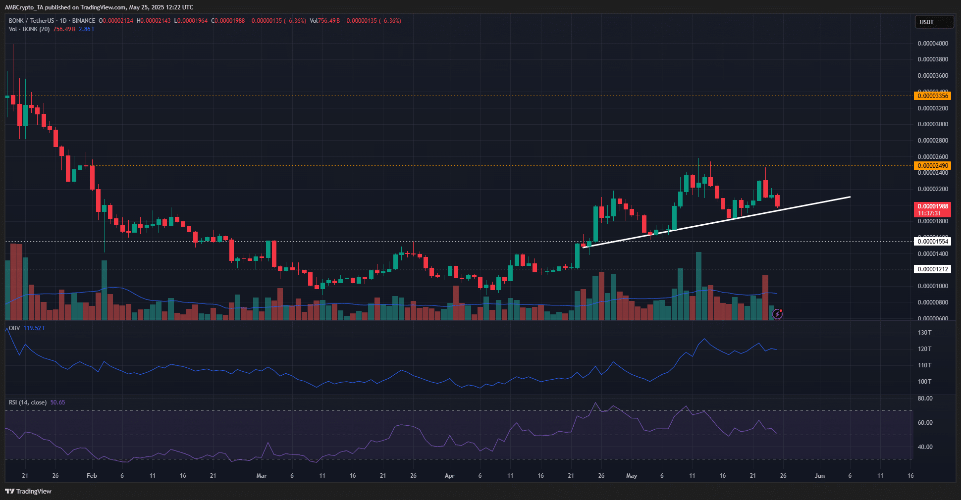 BONK 1-day Chart