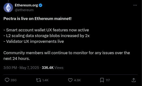 Ethereum Pectra ra mắt: Tác động và tương lai ETH - Tin Tức Bitcoin - Cập Nhật Tin Tức Coin Mới Nhất 24/7 2025 ethereum
