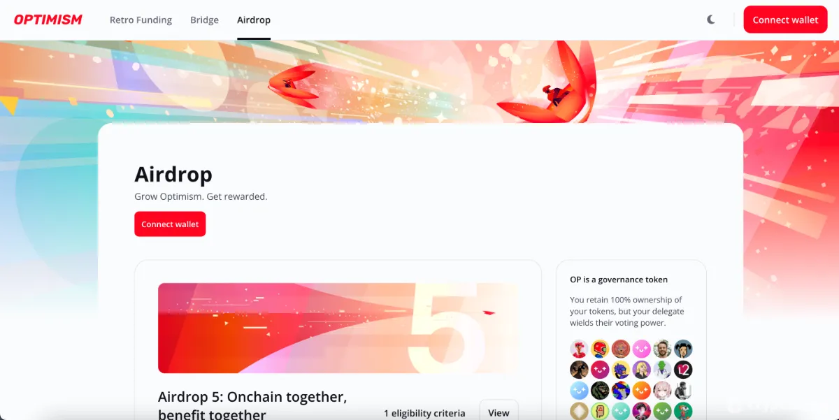 Ảnh chụp màn hình Optimism Airdrop