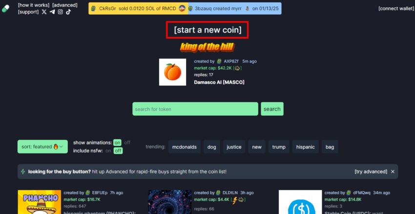 Hướng Dẫn Tạo Meme Coin Siêu Hot Trên Pump.fun - Tin Tức Bitcoin - Cập Nhật Tin Tức Coin Mới Nhất 24/7 2025 Bước 1 Pump.fun