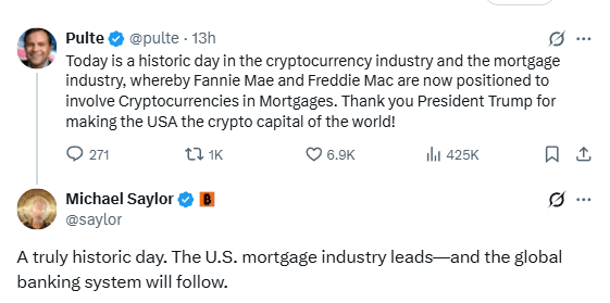 Bitcoin cho vay nhà, FHFA chấp thuận dự trữ thế chấp bằng crypto - Tin Tức Bitcoin - Cập Nhật Tin Tức Coin Mới Nhất 24/7 2025 Bitcoin cho vay nhà, FHFA chấp thuận dự trữ thế chấp bằng crypto - Tin Tức Bitcoin - Cập Nhật Tin Tức Coin Mới Nhất 24/7 2025
