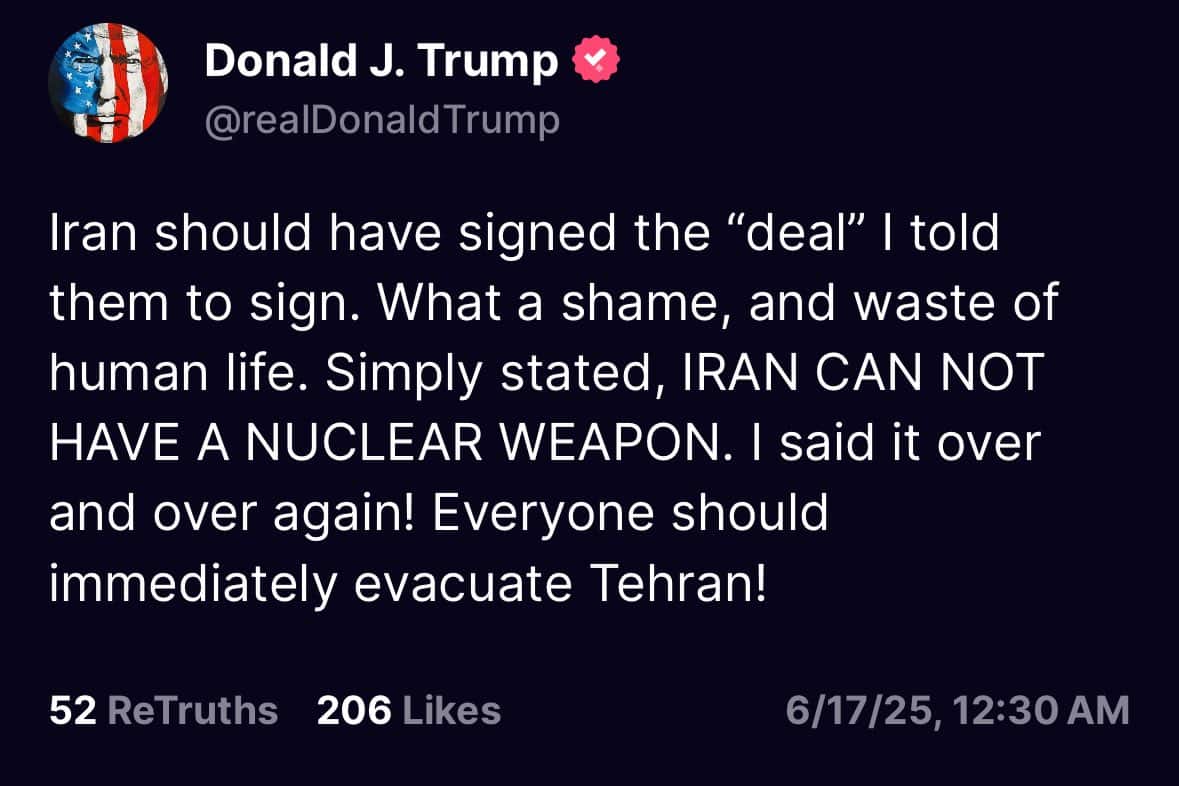 Bitcoin lao dốc sau tín hiệu khẩn cấp từ Trump đối với Tehran - Tin Tức Bitcoin - Cập Nhật Tin Tức Coin Mới Nhất 24/7 2025 Bitcoin Trump