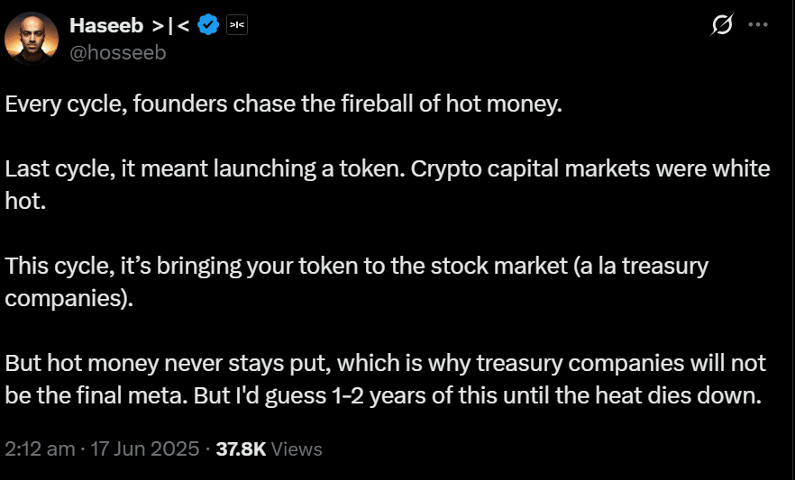 Làn sóng tích trữ Bitcoin sẽ vỡ như siêu chu kỳ memecoin - Tin Tức Bitcoin - Cập Nhật Tin Tức Coin Mới Nhất 24/7 2025 Bitcoin treasury
