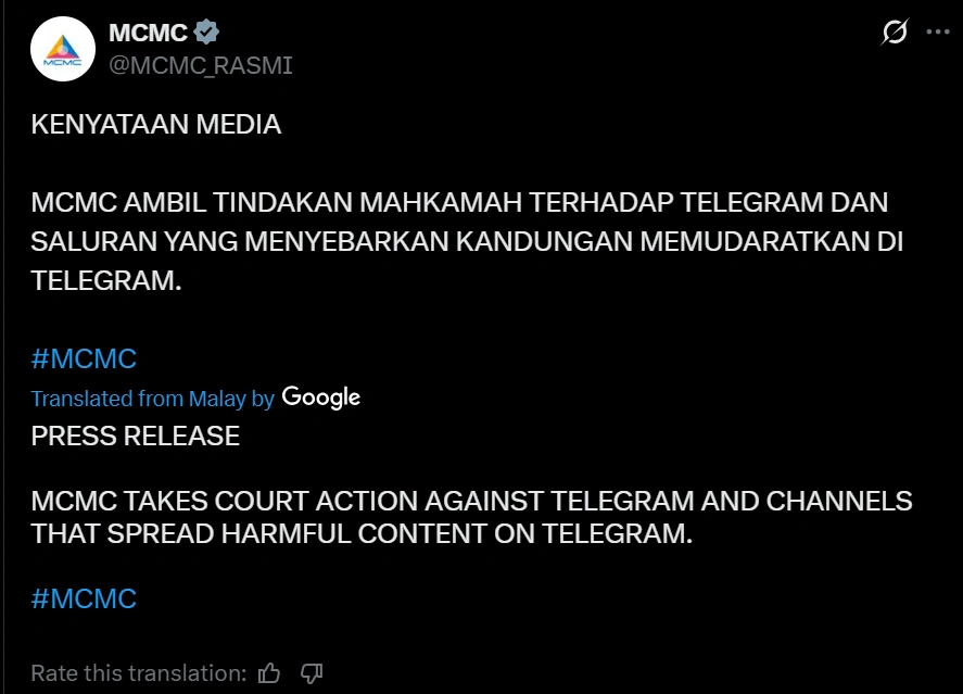 Telegram đối diện vụ kiện tại tòa án Malaysia về tiền điện tử - Tin Tức Bitcoin - Cập Nhật Tin Tức Coin Mới Nhất 24/7 2025 Telegram bị đưa ra tòa tại Malaysia
