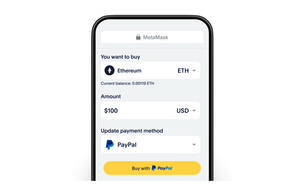 Cách mua ETH qua PayPal bằng MetaMask