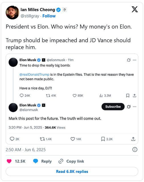 Mâu thuẫn giữa Donald Trump và Elon Musk