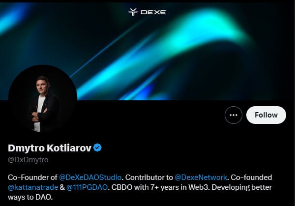 Dmytro Kotliarov – Co-Founder DeXe Network